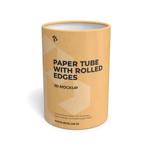 Paper Tube with Curled Edges and Cardboard Bottom